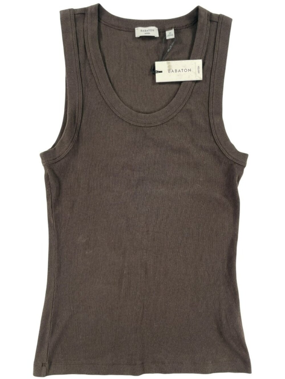 Babaton Aritzia Busy Tank Top In Cacao Nib Brown Size M Ribbed Sleeveless Cotton